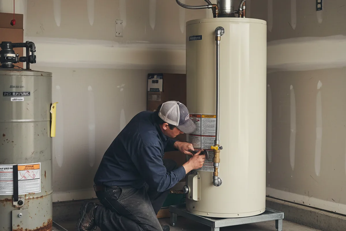 Water heater and shutoff valve replacement in Manly
